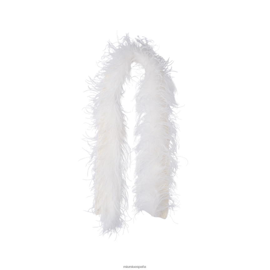 es Miu Miuaccesorios bufanda de cachemir con plumas blanco JPDFR81231