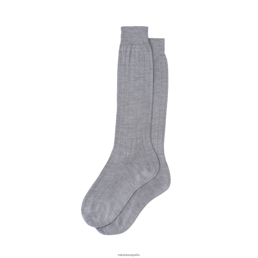 es Miu Miuaccesorios calcetines de seda gris JPDFR81232