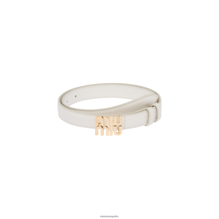 es Miu Miuaccesorios cinturón de cuero blanco JPDFR81182