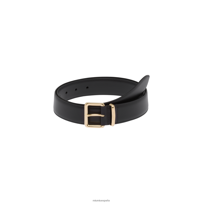 es Miu Miuaccesorios cinturón de cuero negro JPDFR81179