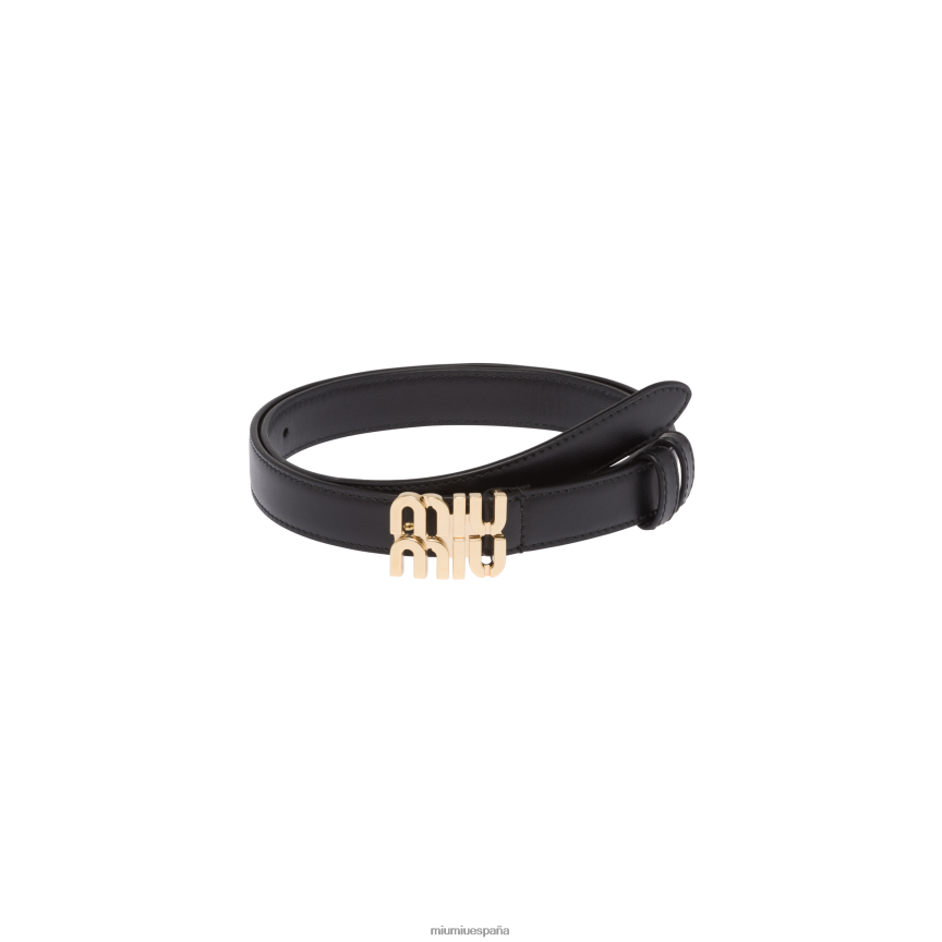 es Miu Miuaccesorios cinturón de cuero negro JPDFR81181