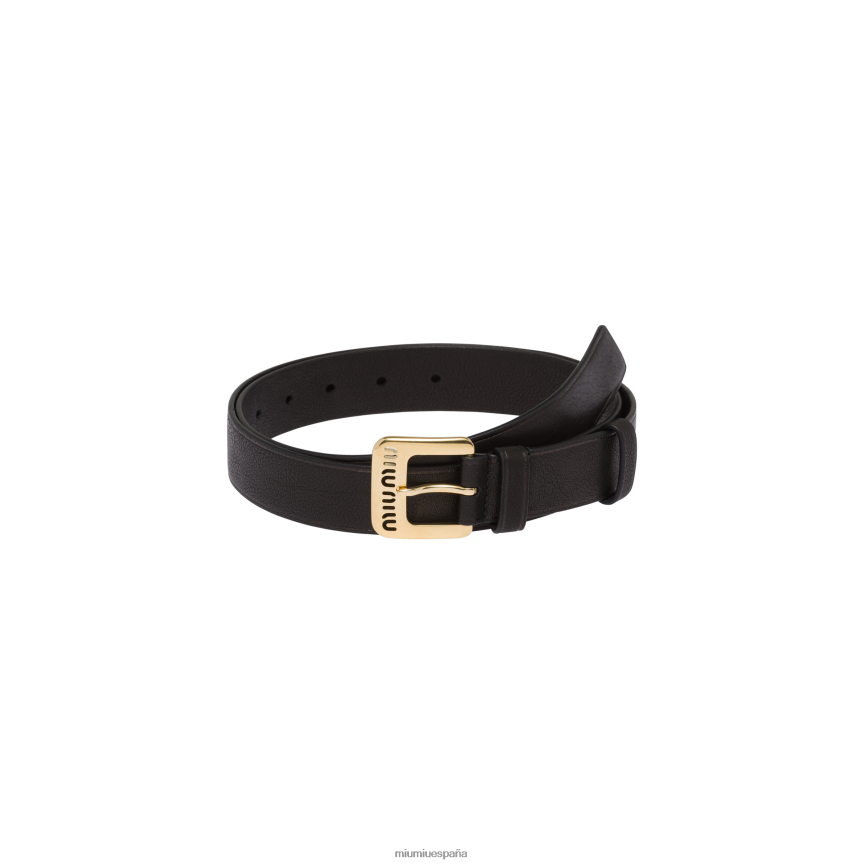 es Miu Miuaccesorios cinturón de napa negro JPDFR81188