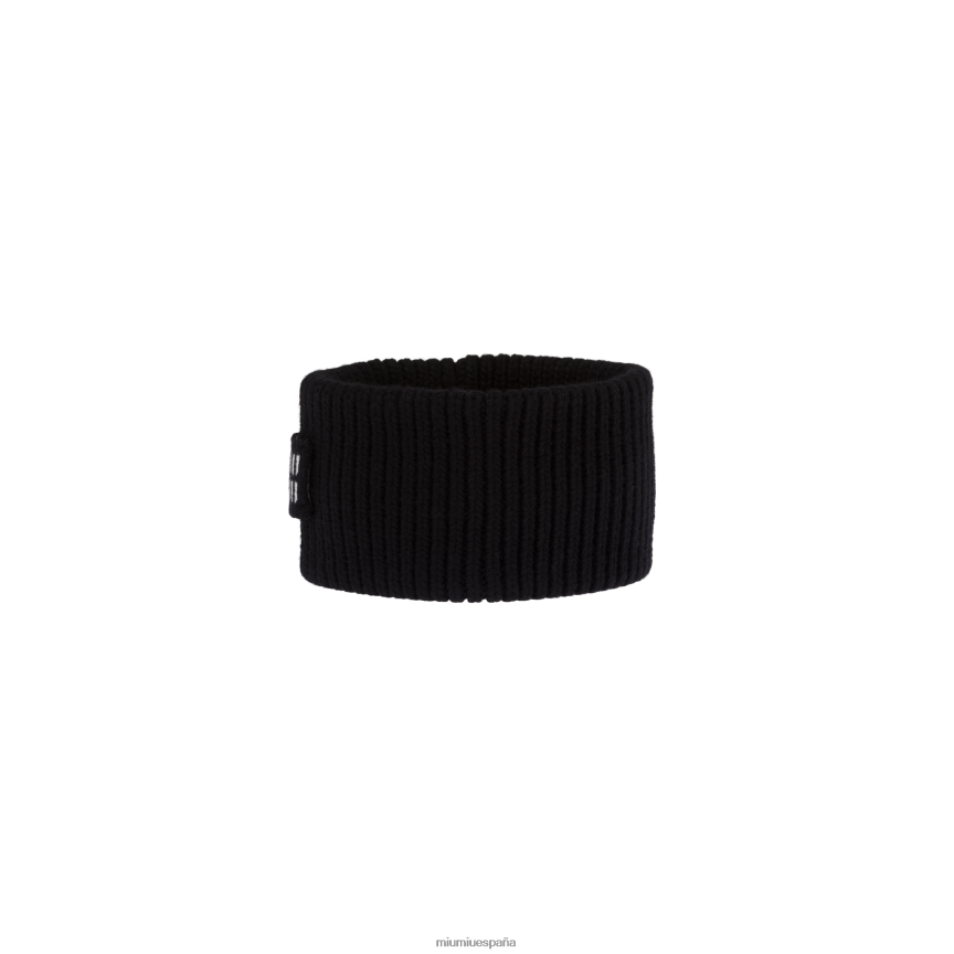 es Miu Miuaccesorios banda de pelo de punto negro JPDFR81153