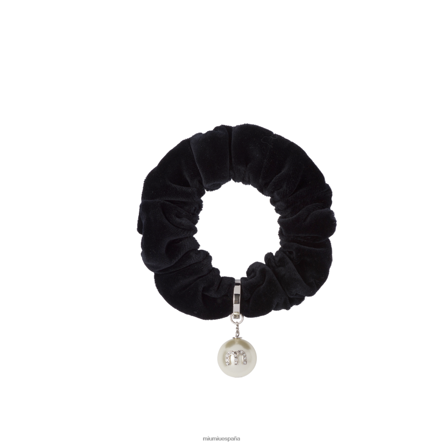 es Miu Miuaccesorios coletero de terciopelo negro JPDFR81167