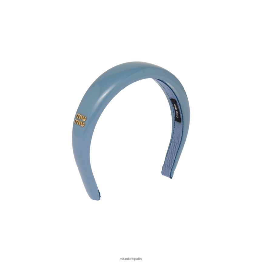 es Miu Miuaccesorios diadema de charol azul astral JPDFR81141