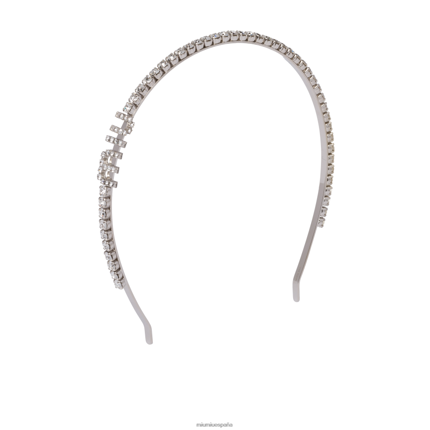 es Miu Miuaccesorios diadema rígida de cristal acero JPDFR81165