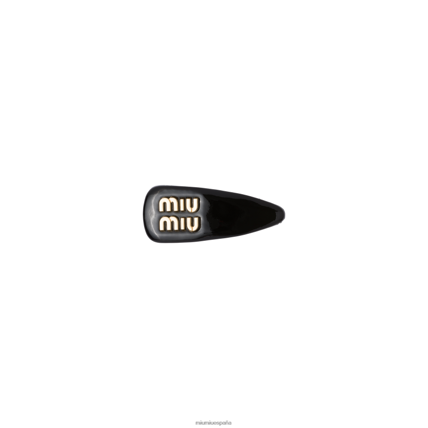 es Miu Miuaccesorios pasador de pelo de charol negro JPDFR81143