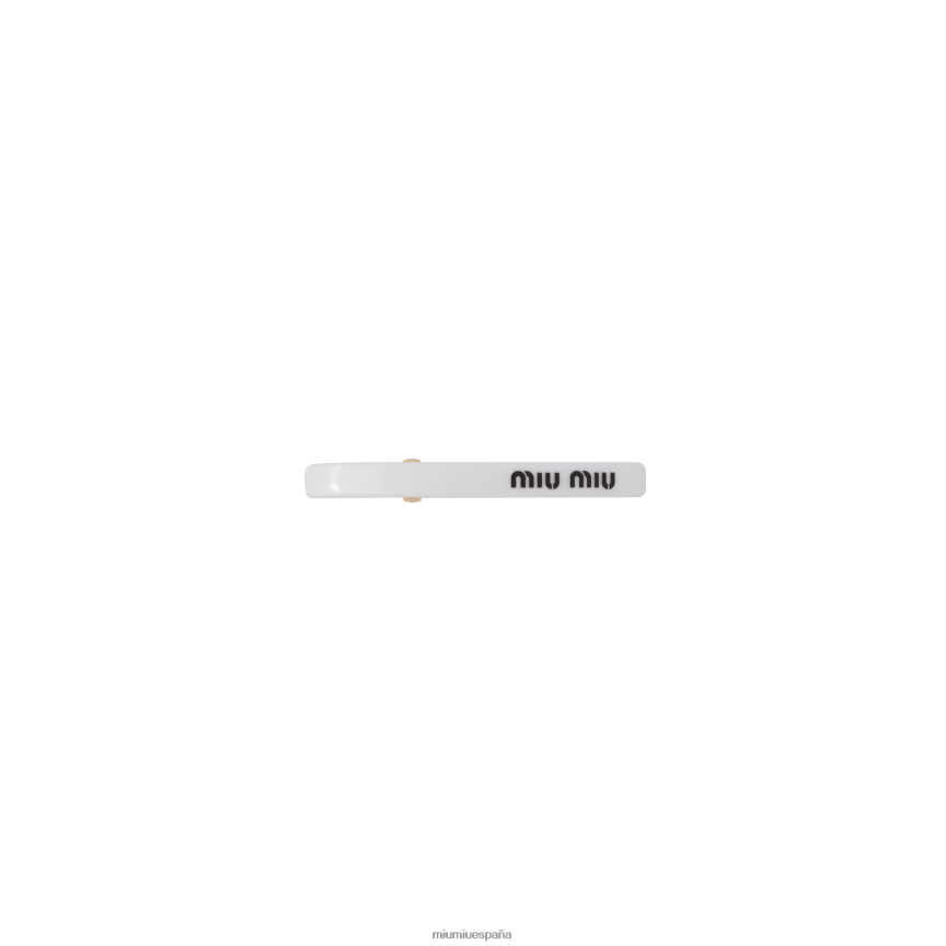 es Miu Miuaccesorios pasador de pelo de plexiglás blanco negro JPDFR81178