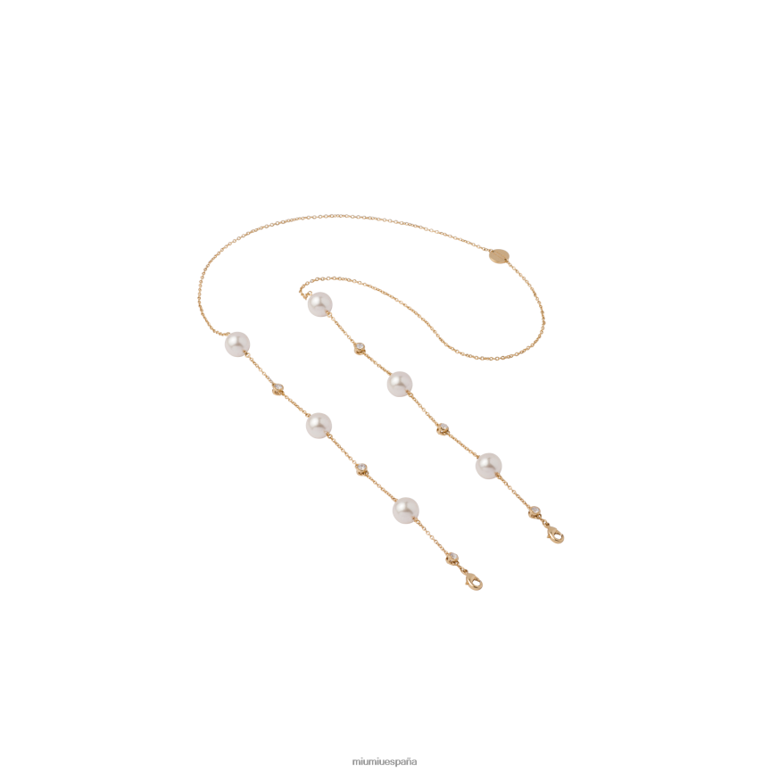 es Miu Miuaccesorios cadena de gafas oro JPDFR81276