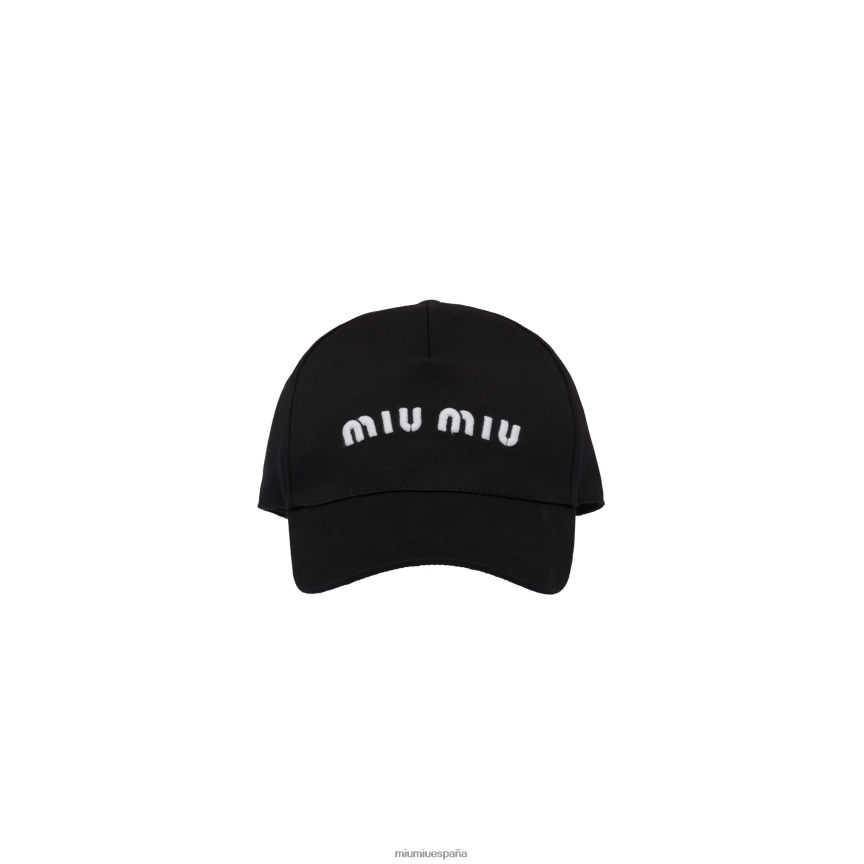 es Miu Miuaccesorios gorra de béisbol de algodón blanco negro JPDFR81203