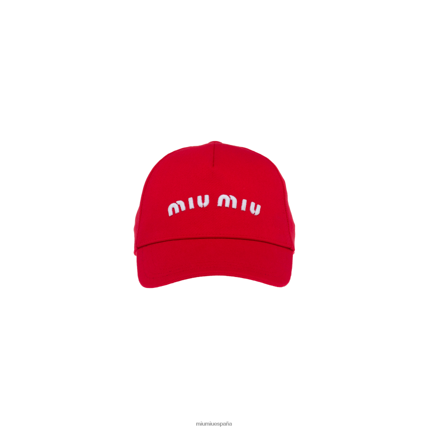 es Miu Miuaccesorios gorra de béisbol de perforación rojo blanco JPDFR81208