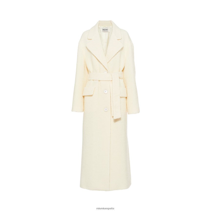 es Miu Miulisto para usar abrigo bouclé con botones blanco JPDFR8542