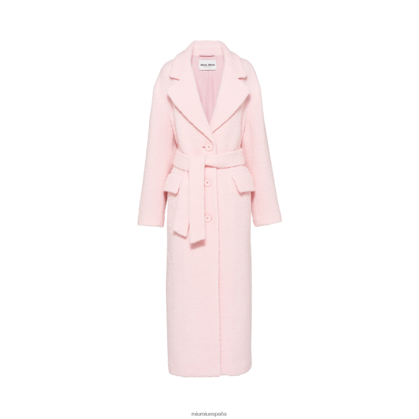 es Miu Miulisto para usar abrigo bouclé con botones rosa alabastro JPDFR8543