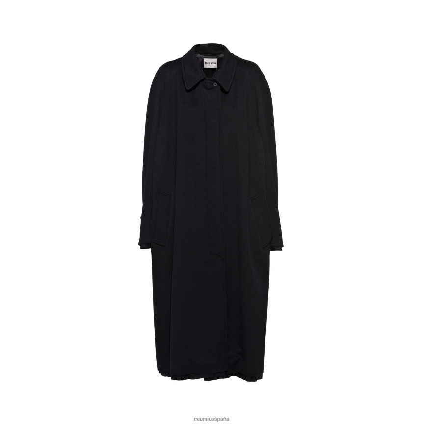 es Miu Miulisto para usar abrigo de terciopelo con botones negro JPDFR8497