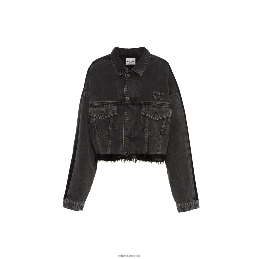 es Miu Miulisto para usar blusa de mezclilla negro JPDFR8488