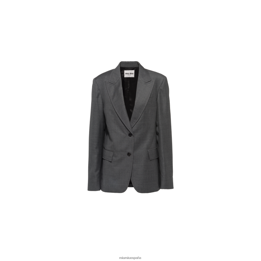 es Miu Miulisto para usar chaqueta grisalla con botones gris pizarra JPDFR8502