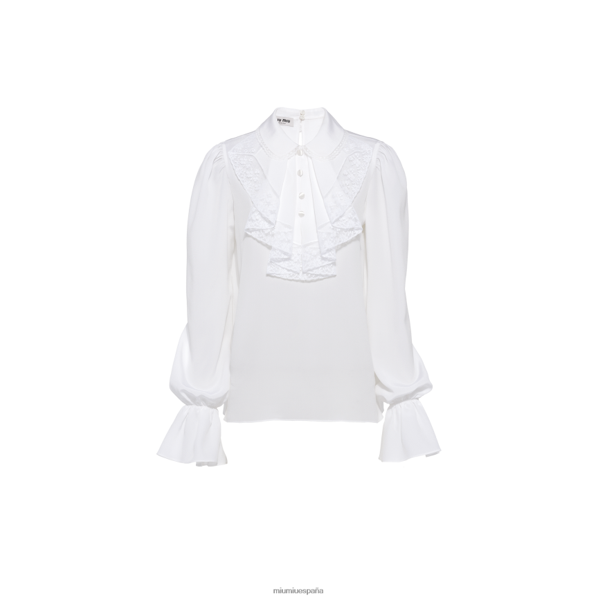 es Miu Miulisto para usar blusa de crepé de China blanco JPDFR8650