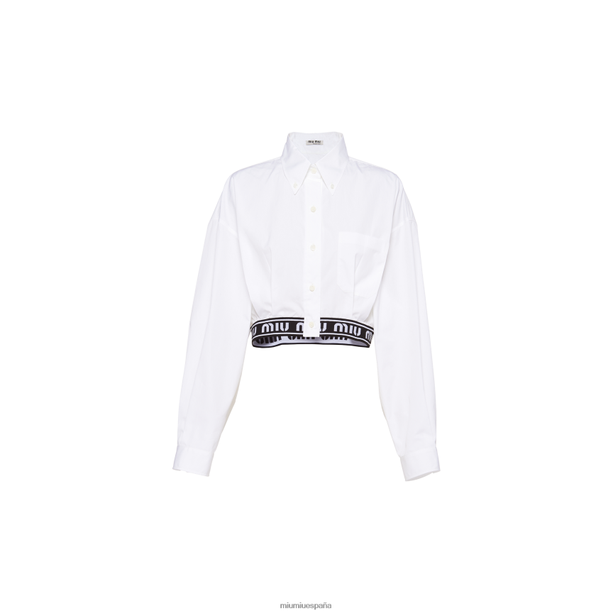 es Miu Miulisto para usar blusa de popelina blanco JPDFR8668