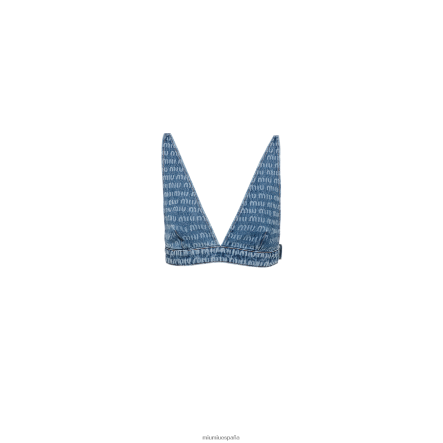 es Miu Miulisto para usar bralette de mezclilla azul zafiro JPDFR8669