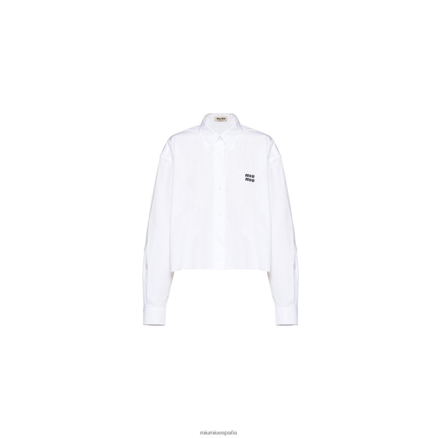 es Miu Miulisto para usar camisa corta de popelina blanco JPDFR8616