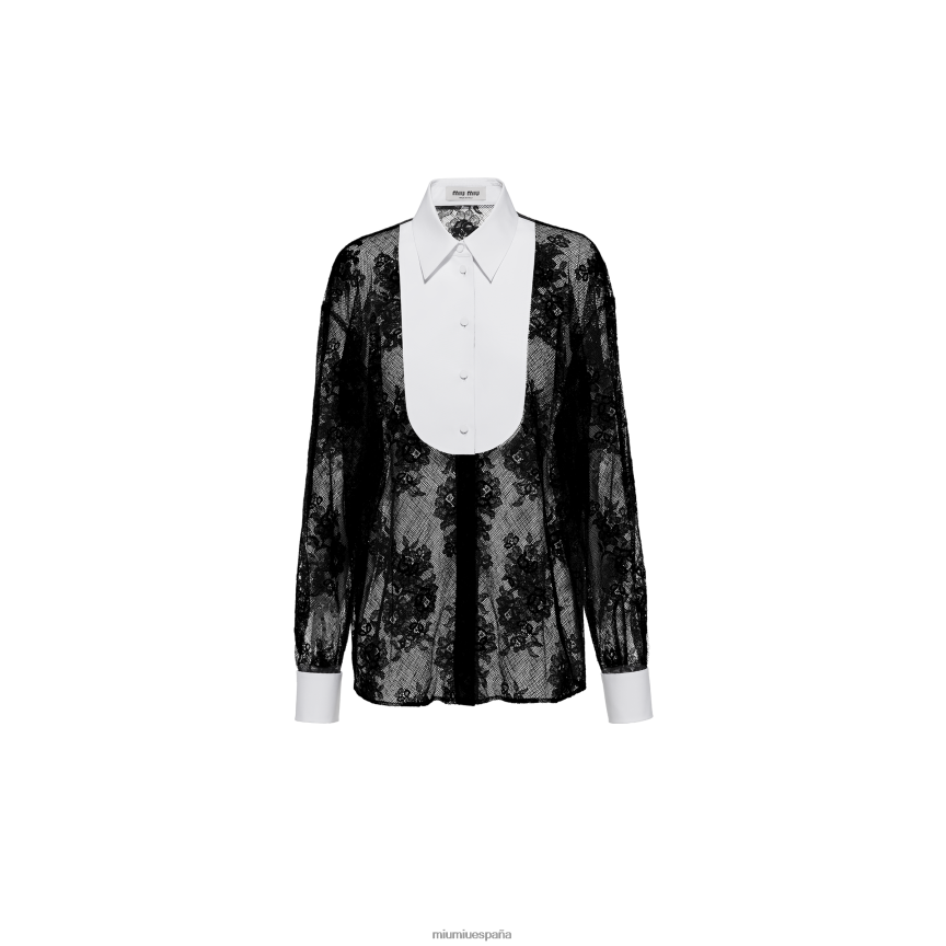 es Miu Miulisto para usar camisa de encaje negro JPDFR8618