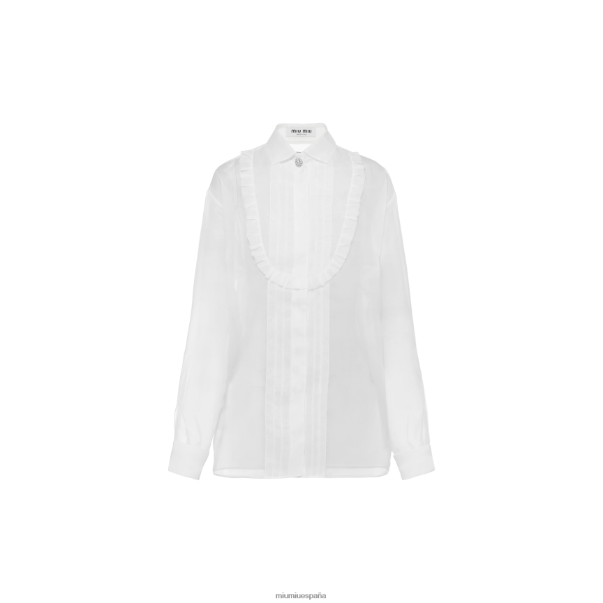 es Miu Miulisto para usar camisa de organza blanco JPDFR8625