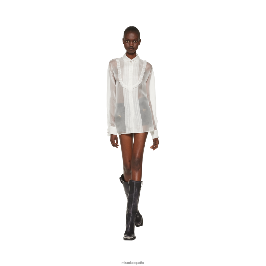 es Miu Miulisto para usar camisa de organza blanco JPDFR8625
