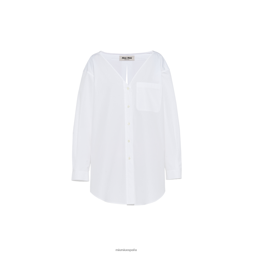 es Miu Miulisto para usar camisa de popelina blanco JPDFR8609