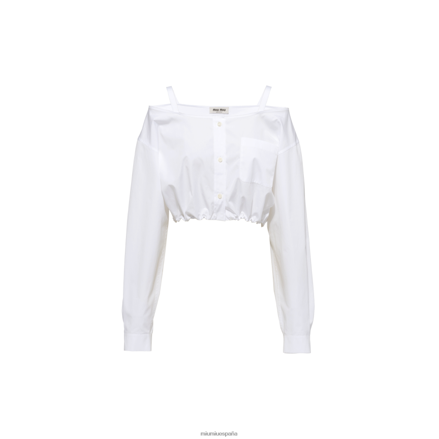 es Miu Miulisto para usar camisa de popelina blanco JPDFR8610