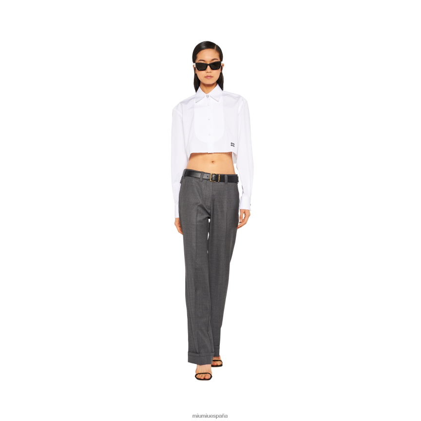 es Miu Miulisto para usar camisa de popelina blanco JPDFR8626