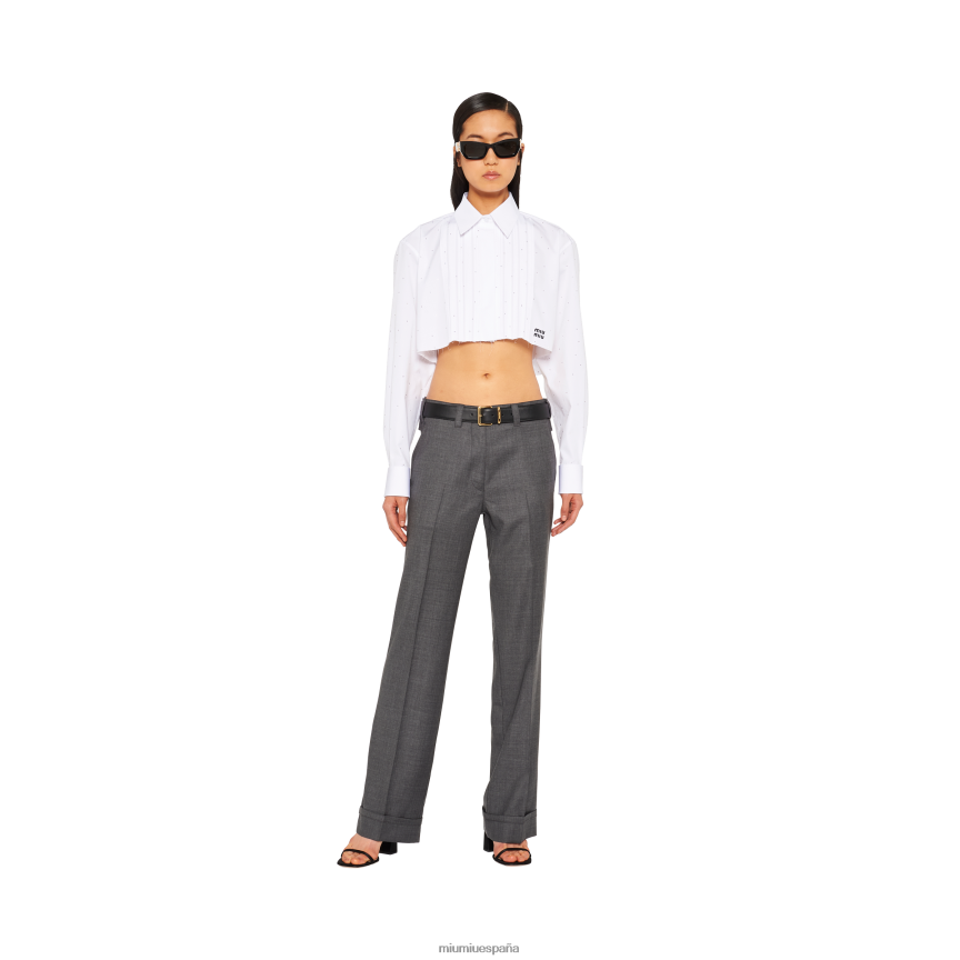 es Miu Miulisto para usar camisa de popelina blanco JPDFR8627