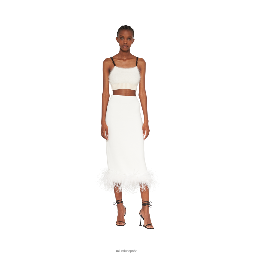 es Miu Miulisto para usar crop top de angora y seda blanco JPDFR8628
