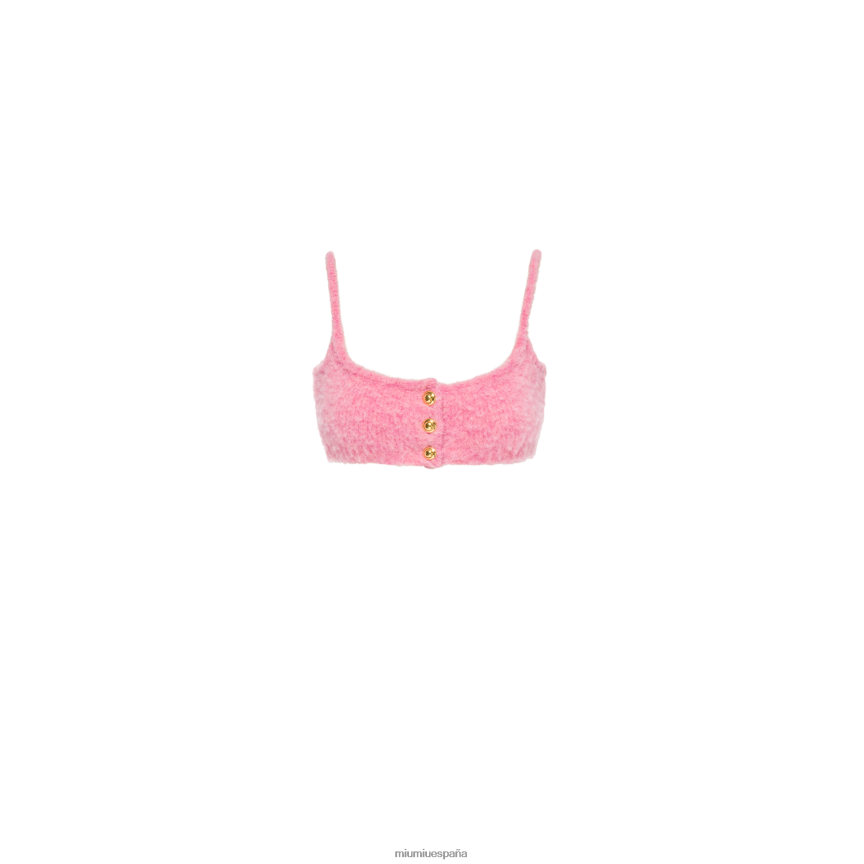 es Miu Miulisto para usar parte superior de bouclé rosa JPDFR8629