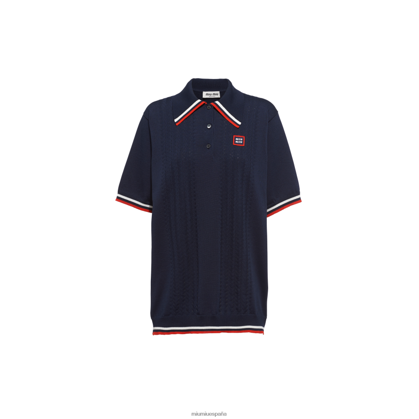 es Miu Miulisto para usar polo de seda y algodón Armada JPDFR8797