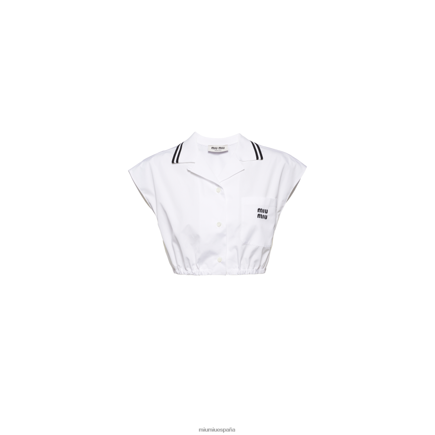 es Miu Miulisto para usar top de popelina blanco JPDFR8577