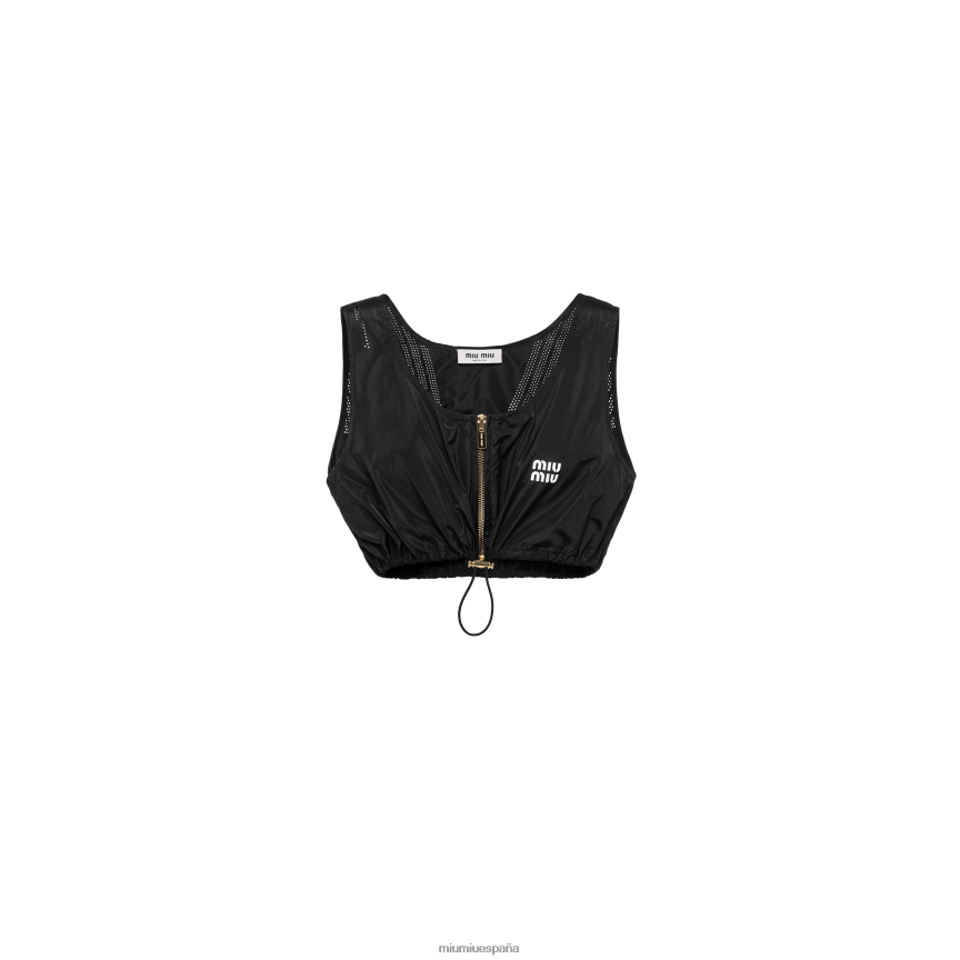 es Miu Miulisto para usar top de seda técnica negro JPDFR8599