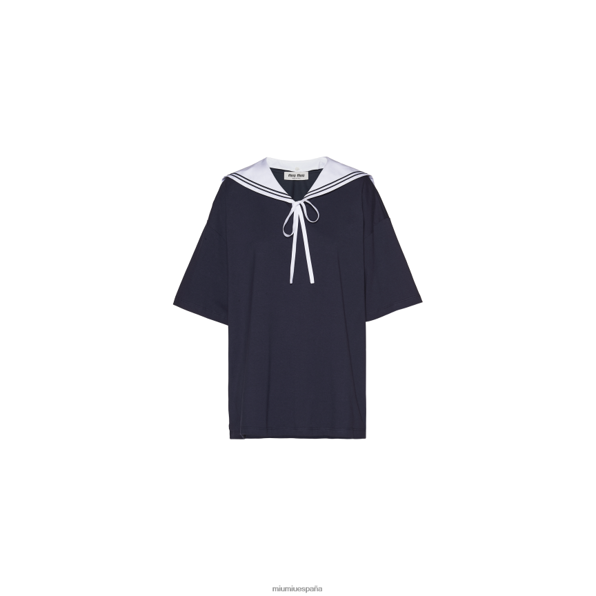 es Miu Miulisto para usar Camiseta de algodón Armada JPDFR8691
