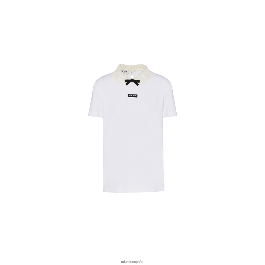 es Miu Miulisto para usar Camiseta de algodón blanco JPDFR8711