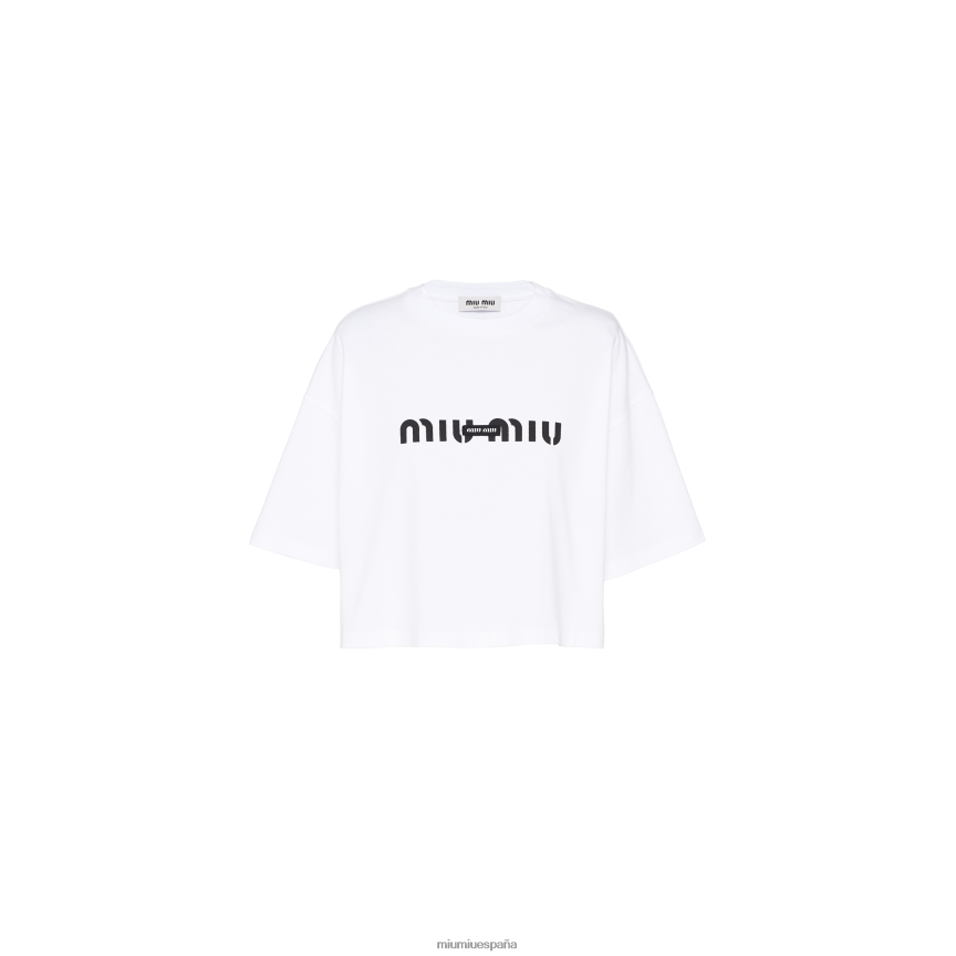 es Miu Miulisto para usar Camiseta de algodón blanco JPDFR8712