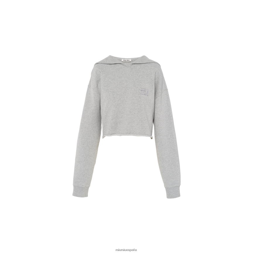 es Miu Miulisto para usar sudadera con bordado gris JPDFR8722