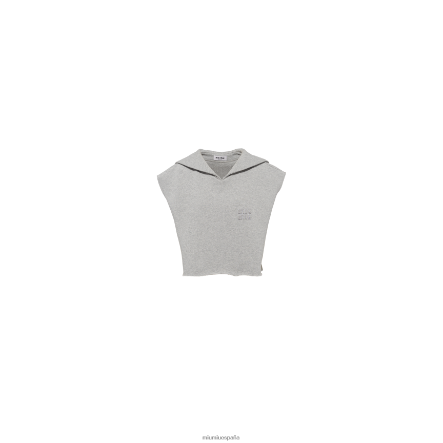 es Miu Miulisto para usar sudadera de algodón sin mangas gris JPDFR8723