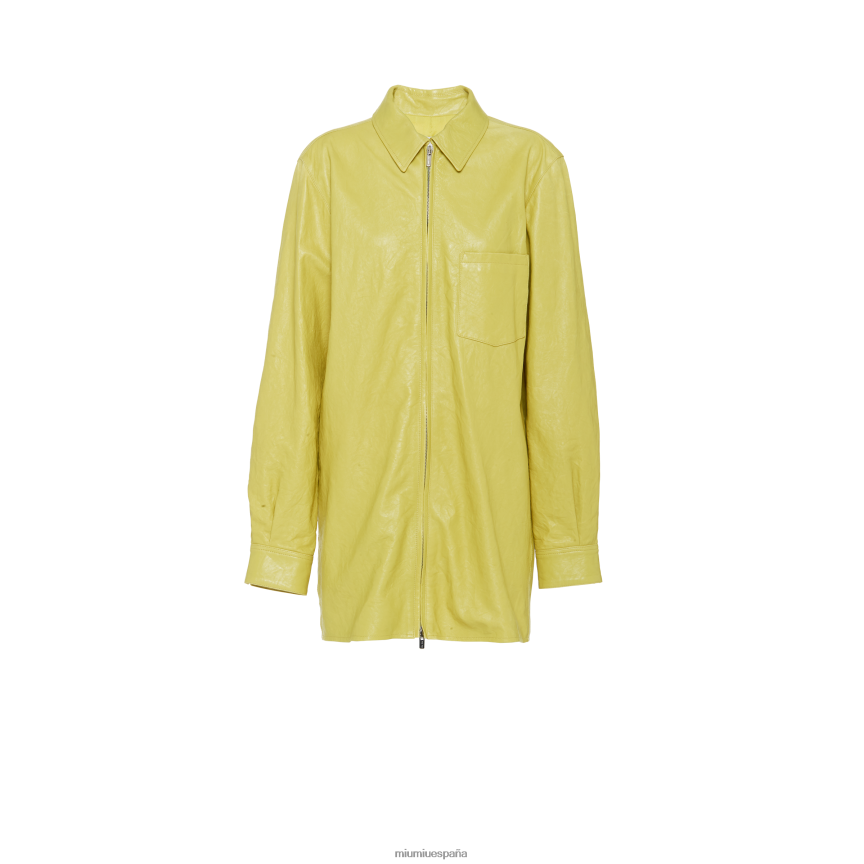 es Miu Miulisto para usar camisa de napa amarillo limón JPDFR8556