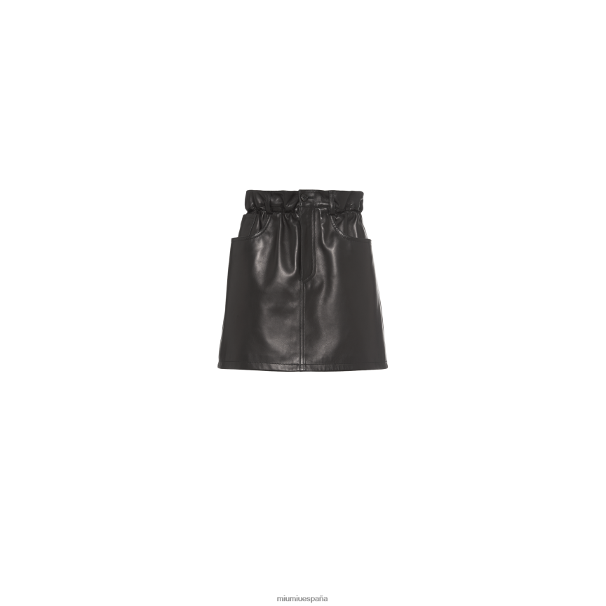 es Miu Miulisto para usar falda de napa negro JPDFR8569
