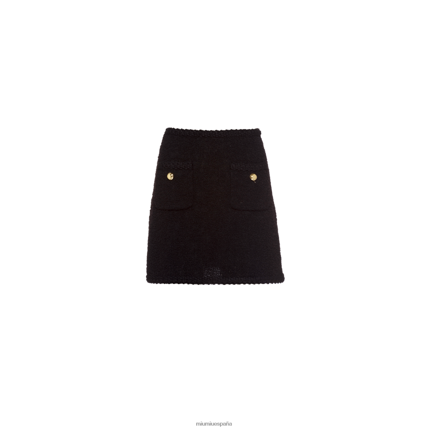 es Miu Miulisto para usar falda bouclé negro JPDFR8911