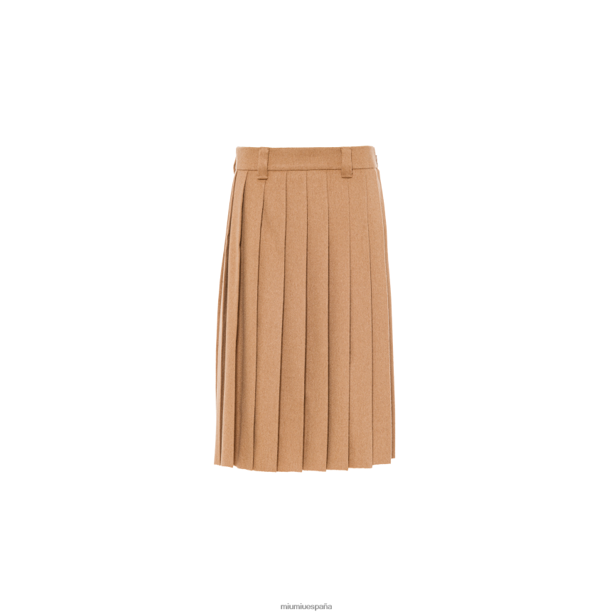 es Miu Miulisto para usar falda de pelo de camello marrón camello JPDFR8931