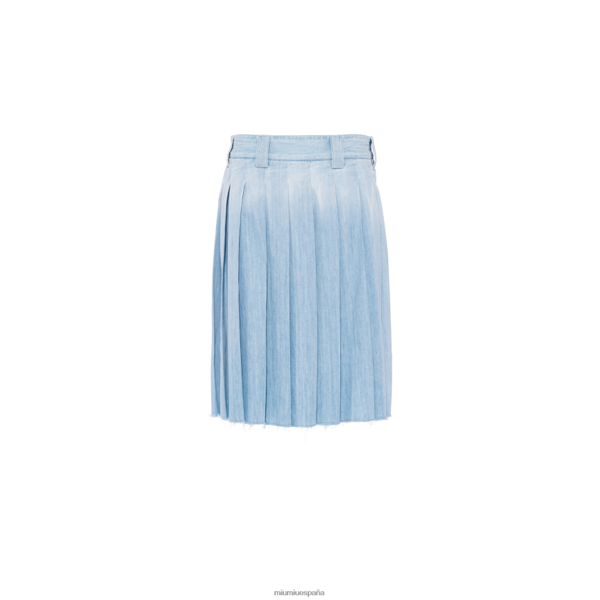 es Miu Miulisto para usar falda plisada de cambray azul zafiro JPDFR8908