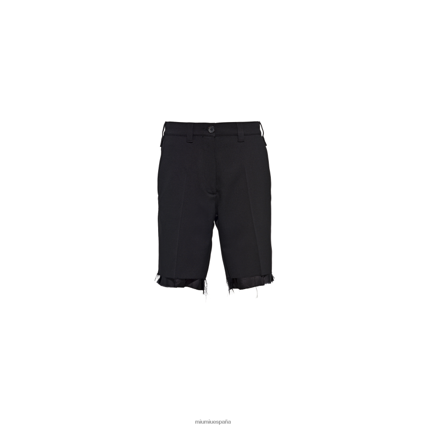 es Miu Miulisto para usar bermudas grain de poudre negro JPDFR8977