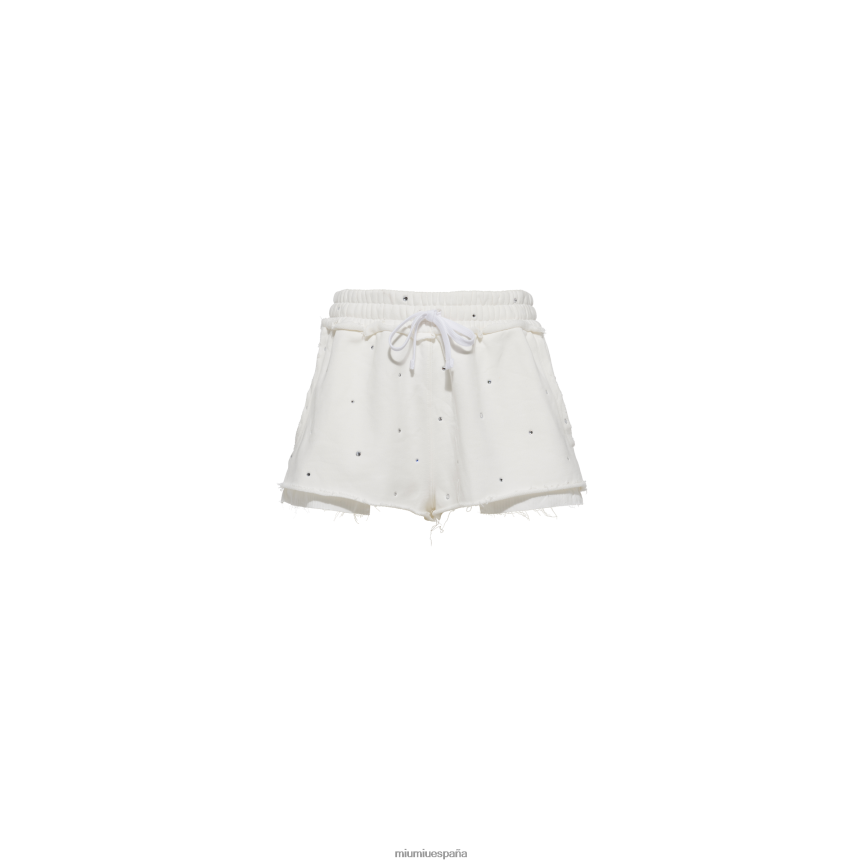 es Miu Miulisto para usar shorts de algodón bordados blanco JPDFR8982