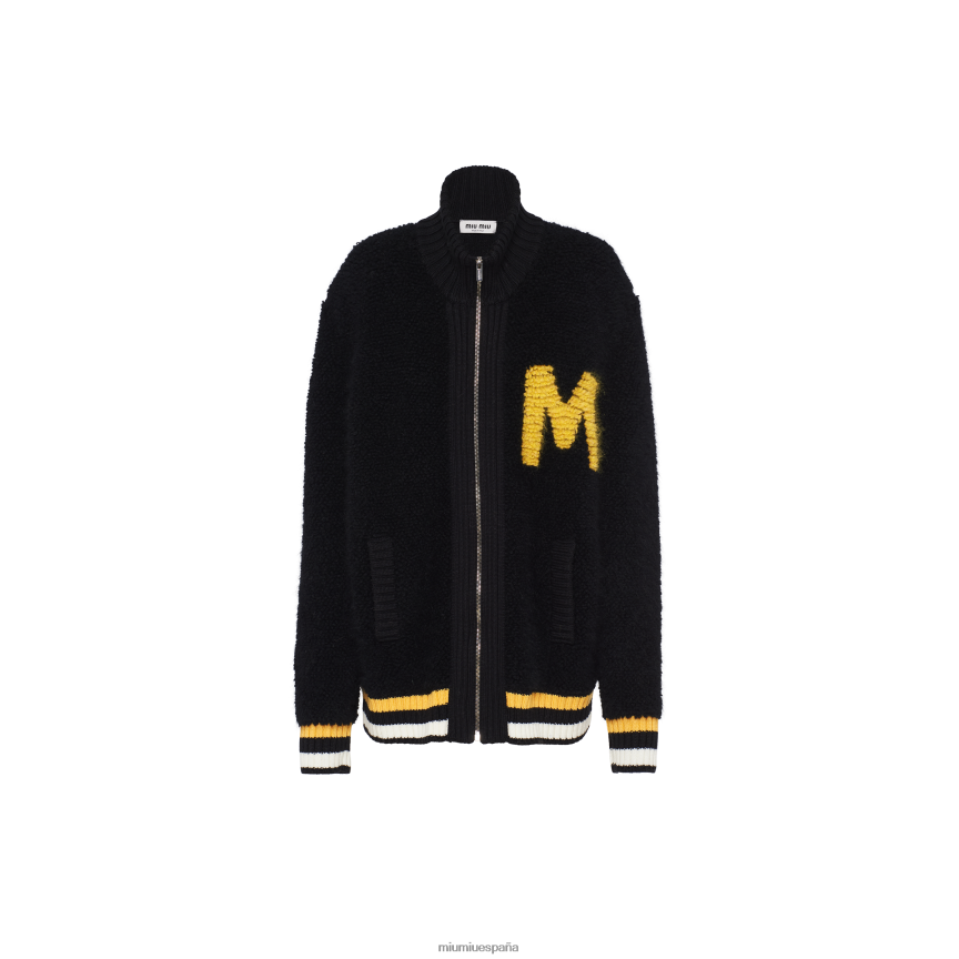 es Miu Miulisto para usar cárdigan de bouclé negro JPDFR8777