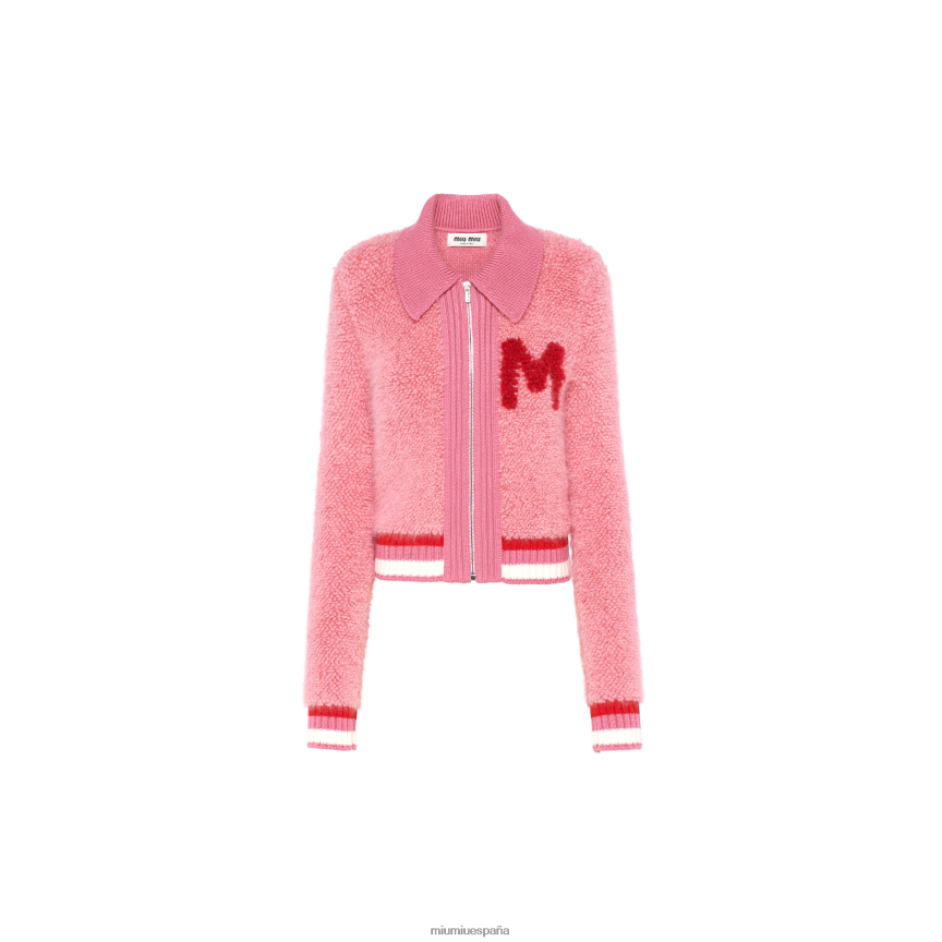 es Miu Miulisto para usar cárdigan de bouclé rosa JPDFR8776
